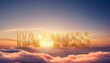 © SandraSevJarocka - Generated image Happiness word glowing softly in pastel tones among golden clouds with warm sunset light