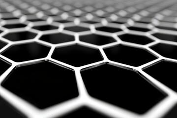Poster - Abstract 3d rendering of futuristic surface with hexagons