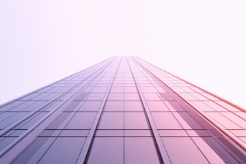 Wall Mural - low angle view of modern skyscraper with glass facade
