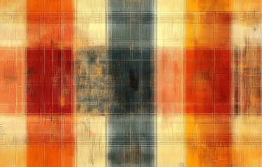 Poster - Abstract filter with yellow squares wave pattern in halftone horizontal background