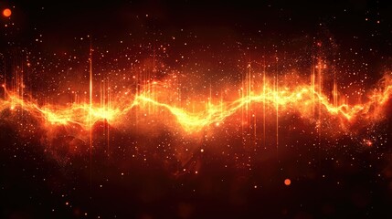 Poster - Fiery Abstract Wave Energy Cosmic Glow