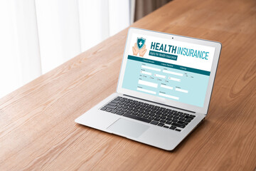 Poster - health insurance web site modish registration system for easy form filling