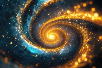 Wall Mural - Cosmic Elegance: Golden Spiral in Abstract Space Background - A Celestial Exploration of the Universe