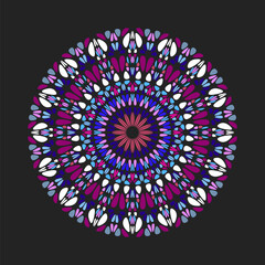 Poster - Round colorful circular abstract stone pattern mandala art - ornamental vector graphic from geometric shapes