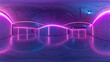 © Qaqas - 360 degree full panorama environment map of empty futuristic neon light dark concrete basement 3d render illustration hdri hdr vr virtual reality