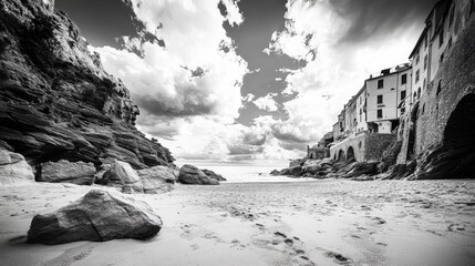 Wall Mural - Scenic Beach in Camogli Near Genoa, Italy - A Coastal Gem of the Italian Riviera