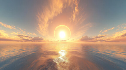 Poster - 360 degree full panorama environment map of futuristic abstract environment with sky and sun 3d render illustration hdri hdr vr virtual reality. 3D Illustration