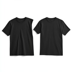 Wall Mural - two black t-shirts mockup isolated on white background