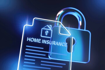 Aufkleber - Secure your home with digital home insurance policy, protected by robust online security.