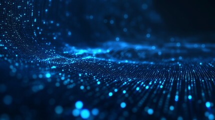 Poster - Dark blue abstract background with static for futuristic tech designs.