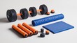 © Ruslan - Everything you need for your workouts!From dumbbells to yoga mats, this set has it all.Perfect for home or gym use, this set will help you reach your fitness goals.
