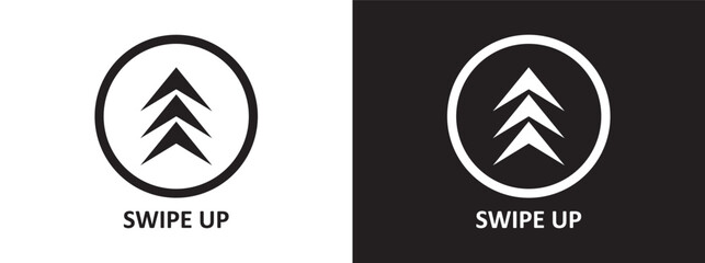 Fototapete - Swipe up, arrow symbol, button. Swipe up insta story icon. Text swipe up. Arrow up for social media stories, design blogger, scroll pictogram