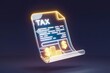 © Vibudhaart - Neon tax document with dollar signs and coins, symbolizing financial obligations and payments.