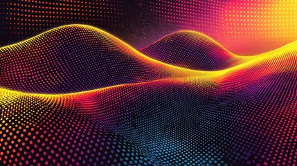 Poster - Abstract Colorful Dotted Wave Pattern Design