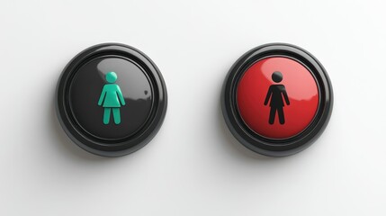 Two round buttons display contrasting gender symbols