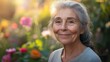 © Marco - portrait of a beautiful grandmother in her garden at sunrise