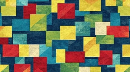 Aufkleber - Colorful geometric shapes patterns abstract design digital artwork modern art vibrant environment top-down view