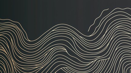 Aufkleber - Elegant wave patterns abstract design digital artwork minimalist environment close-up view modern aesthetics