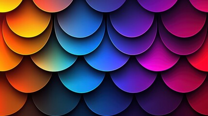 Aufkleber - Vibrant colorful scales abstract art digital design contemporary environment close-up view visual harmony