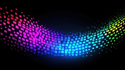 Aufkleber - Vibrant light display abstract art digital visuals dark background dynamic viewpoint creative expression