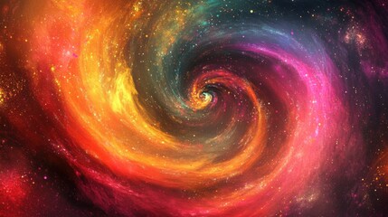 Wall Mural - Cosmic vortex of swirling vibrant colors and glowing nebula