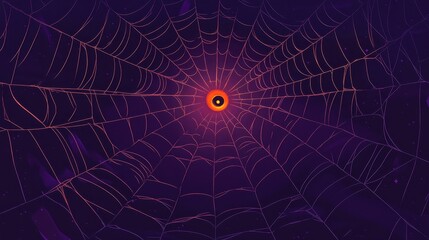 Intricate Spiderweb Design Featuring Central Eye