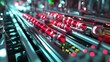 © Monchisa - Glowing Red Lights on High-Tech Machinery in a Modern Factory Setting