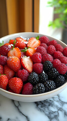 Sticker - Fresh Mixed Berries in a Bowl