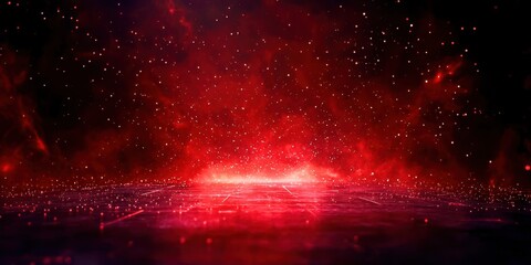 Poster - Red background with a lot of red dots