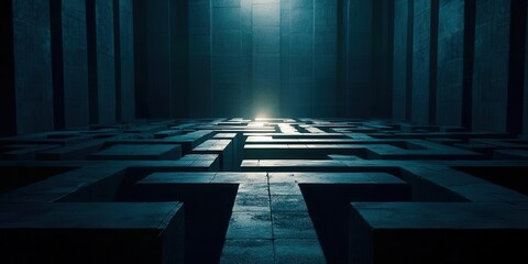 Wall Mural - maze with a light shining on it