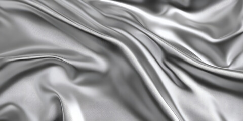 Wall Mural - Subtle metallic silver texture with soft light reflections, creating a clean and elegant look.