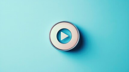 Aufkleber - Minimalist Video Player Interface on Light Blue Background