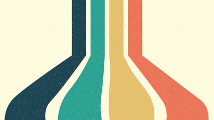 Poster - Retro background with colorful, stripes design