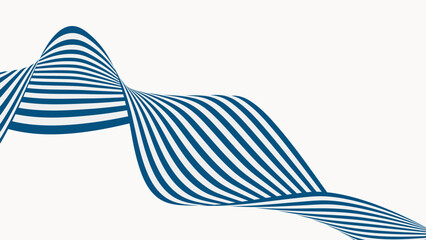 Canvas Print - blue and white striped wave abstract background