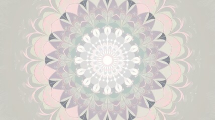  A beautifully intricate mandala pattern featuring soft pastel colors in shades of pink, lavender, and mint green, evoking a sense of calm and tranquility.