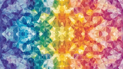 Poster - Colorful Geometric Pattern with Triangular Shape and Bright Hues