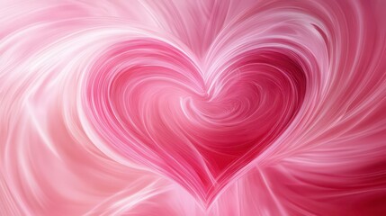 Poster - radiant pink heart swirl abstract design with hypnotic kaleidoscope effect and soft focus lighting