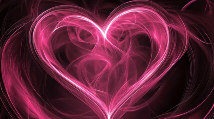 Poster - radiant pink heart swirl abstract design with hypnotic kaleidoscope effect and soft focus lighting