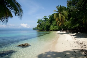 Wall Mural - Tropical Beach Paradise: Serene Coastal Scenery