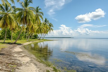 Wall Mural - Tropical Beach Paradise: Serene Coastal Scenery