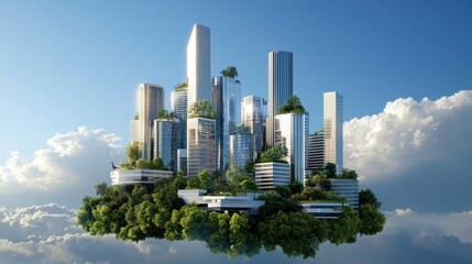 Aufkleber - A modern architect presenting a sustainable city design concept