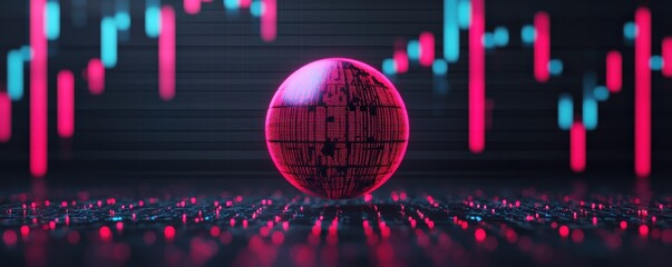 Poster - Digital data visualization global market trends infographic design virtual environment close-up technology insights