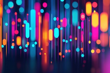 Poster - Vibrant digital light patterns abstract art colorful visuals modern design artistic environment creative concept