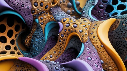 Poster - A vibrant abstract art piece featuring intricate fractal patterns