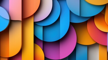 Poster - A vibrant abstract image of overlapping colorful circles and gradients