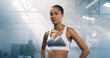 © peopleimages.com - Break, fitness and portrait of woman in gym for rest from exercise, training or workout routine. Health, intense and serious with confident athlete in sports bra for performance challenge or progress