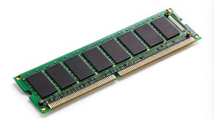 Isolated RAM module on white background, RAM, memory, computer, technology, hardware, circuit board
