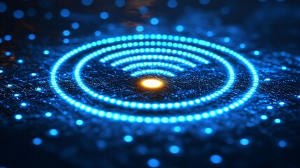 Glowing Wifi Signal Abstract Background