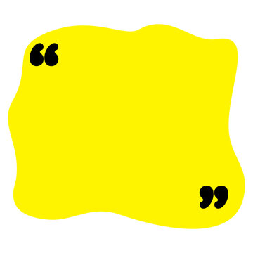 abstract shape quote frame, yellow color.