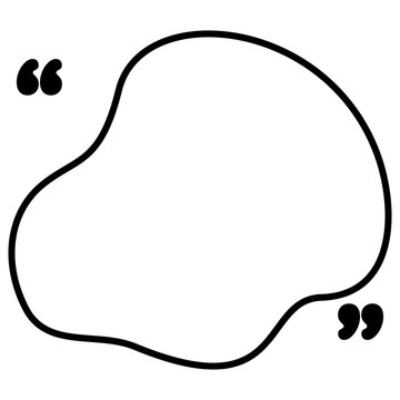 abstract shape black outline with quotation mark.